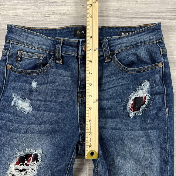 Judy Blue Pull on Skinny Jeans Women's 7/28 Blue Stretch Denim‎ High Rise USA - Picture 5 of 10